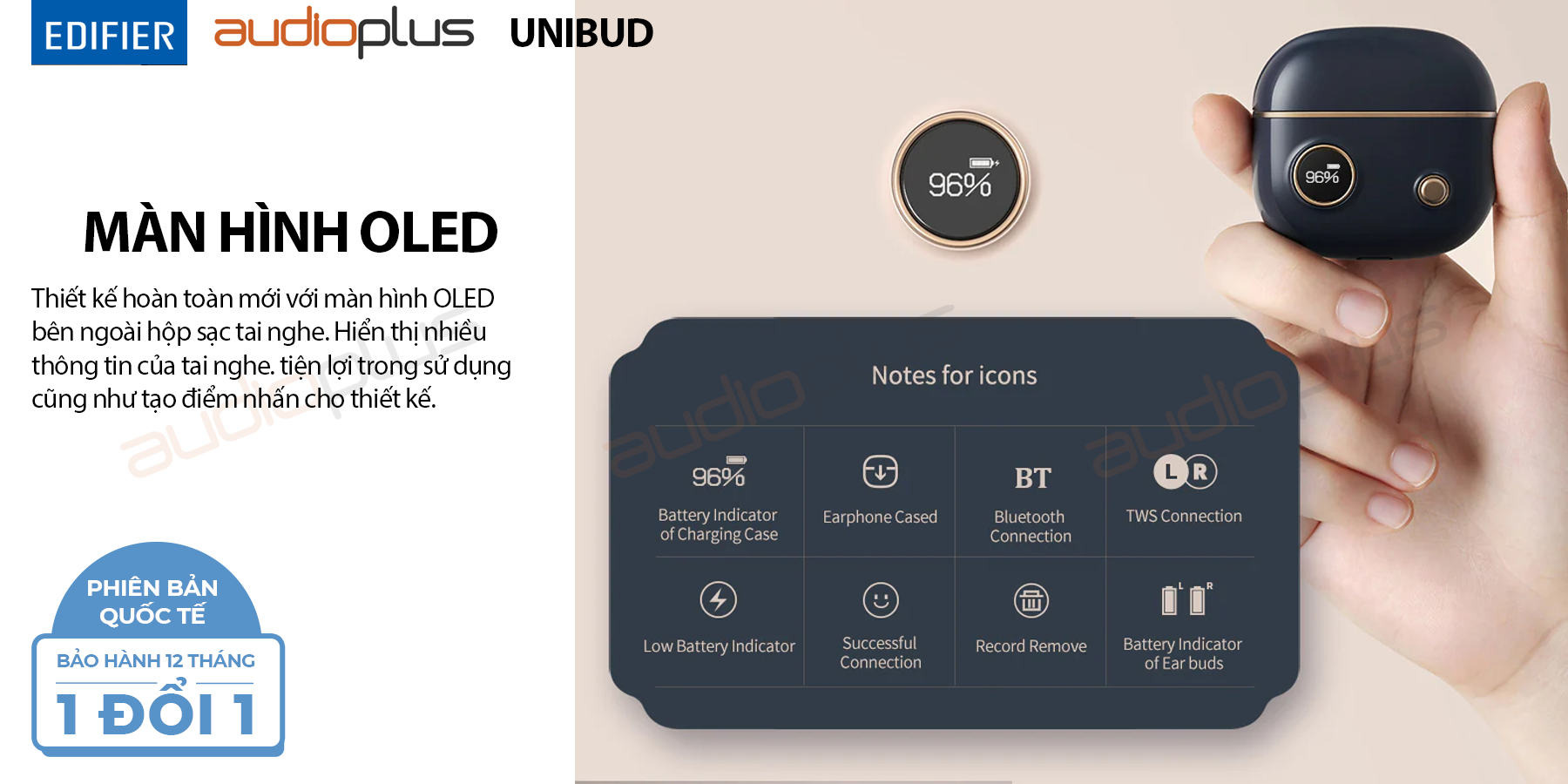 Edifier unibud màn hình oled thiết kế cổ điển