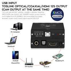 douk audio u2 digital audio interface usb sang optical coaxial hdmi iis dsd 256 1