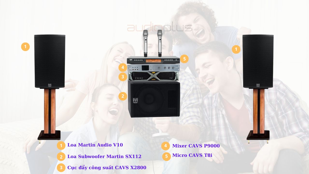 Cấu hình dàn karaoke nhập khẩu cao cấp Martin Audio – CAVS