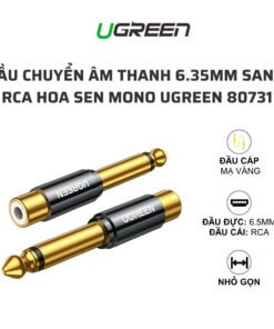 Đầu chuyển âm thanh 6.35mm sang RCA hoa sen mono UGREEN 80731